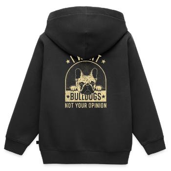 Bulldog Buldogge Bulldogs Spruch lustig - Kinder Premium Organic Zip Hoodie - Schwarz - Hinten - AI Model Kid Male (0cm)