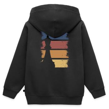 Chess King Chessboard Vintage Retro Chess Game - Kids Premium Organic Zip-up Hoodie - black - Back - AI Model Kid Male (0cm)
