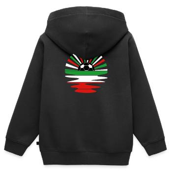 Italie Football 2022 Italie Fan Jersey - Sweat Premium à capuche zippé enfant bio - noir - Dos - AI Model Kid Male (0cm)