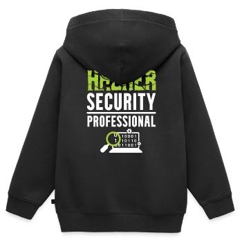Hacker Security Professional - Kids Premium Organic Zip-up Hoodie - black - Back - AI Model Kid Male (0cm)