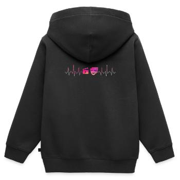 Schauspieler Geschenkidee - Kinder Premium Organic Zip Hoodie - Schwarz - Hinten - AI Model Kid Male (0cm)