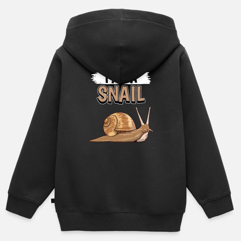 Escargots I Am A Snail - Sweat Premium à capuche zippé enfant bio - noir