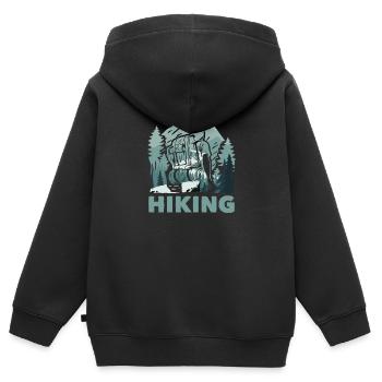 Hiking Trekking Hikers - Kids Premium Organic Zip-up Hoodie - black - Back - AI Model Kid Male (0cm)