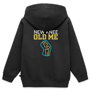 Drôle d’opération du genou Nouveau genou Vieux Je Rekonst - Sweat Premium à capuche zippé enfant bio - noir - Dos - AI Model Kid Male (0cm)