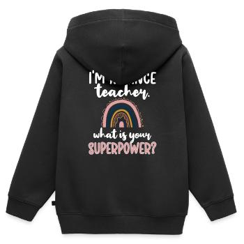 Tanzlehrer Anerkennung Tanzlehrerin Tanzunterricht - Kinder Premium Organic Zip Hoodie - Schwarz - Hinten - AI Model Kid Male (0cm)