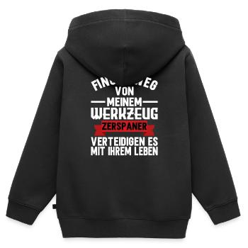 Zerspaner Zerspanungsmechaniker Dreher - Kinder Premium Organic Zip Hoodie - Schwarz - Hinten - AI Model Kid Male (0cm)