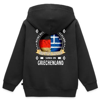 Heimat Deutschland Wurzeln - Kinder Premium Organic Zip Hoodie - Schwarz - Hinten - AI Model Kid Male (0cm)