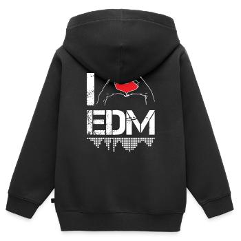 I Love Electro Dance Music EDM - Kinder Premium Organic Zip Hoodie - Schwarz - Hinten - AI Model Kid Male (0cm)