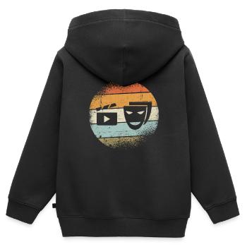 Schauspieler Geschenk - Kinder Premium Organic Zip Hoodie - Schwarz - Hinten - AI Model Kid Male (0cm)