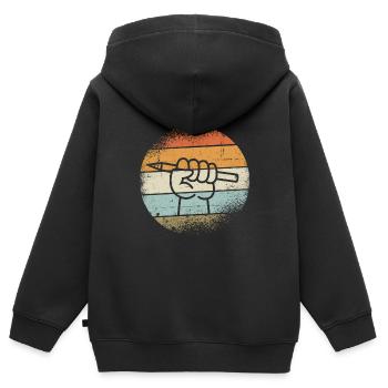 Zeichner Geschenke - Kinder Premium Organic Zip Hoodie - Schwarz - Hinten - AI Model Kid Male (0cm)