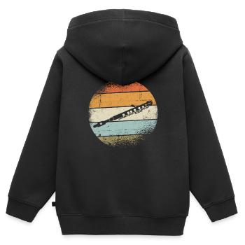 Oboe - Kinder Premium Organic Zip Hoodie - Schwarz - Hinten - AI Model Kid Male (0cm)