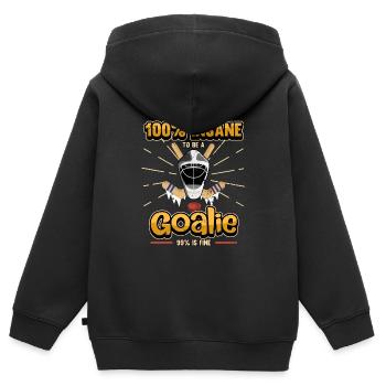 Eishockey Spieler Schlittschuhe Winter Geschenk - Kinder Premium Organic Zip Hoodie - Schwarz - Hinten - AI Model Kid Male (0cm)