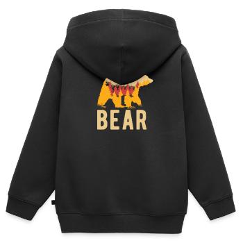 Grizzly Bär Braunbär - Kinder Premium Organic Zip Hoodie - Schwarz - Hinten - AI Model Kid Male (0cm)