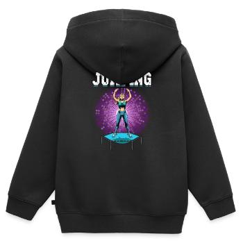 Jumping Trampoline Trend Sport Fitness Sport Féminin - Sweat Premium à capuche zippé enfant bio - noir - Dos - AI Model Kid Male (0cm)