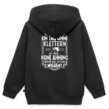 Klettern Spruch Kletterer Lustig Bergsteiger - Kinder Premium Organic Zip Hoodie - Schwarz - Hinten - AI Model Kid Male (0cm)