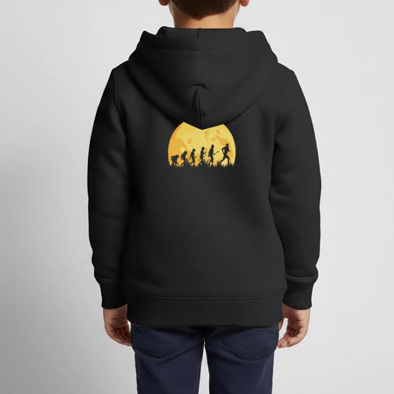 Evolution course coureurs de marathon Jogging Jogging Sweat Premium à capuche zippé enfant bio