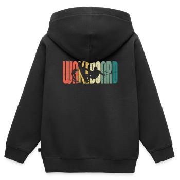 Rétro Wakeboard Wakeboard Wakeboard Wakeboard wakeboard - Sweat Premium à capuche zippé enfant bio - noir - Dos - AI Model Kid Male (0cm)