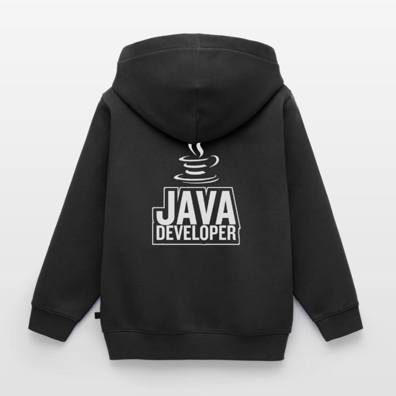 Café Java Developer Coffee Sweat Premium à capuche zippé enfant bio