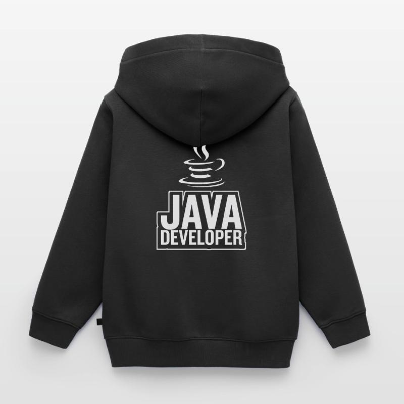 Café Java Developer Coffee Sweat Premium à capuche zippé enfant bio