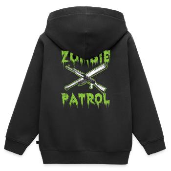 Zombie Patrolie - Sweat Premium à capuche zippé enfant bio - noir - Dos - AI Model Kid Male (0cm)