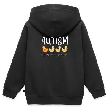 Autism awareness: different perspective - Kids Premium Organic Zip-up Hoodie - black - Back - AI Model Kid Male (0cm)