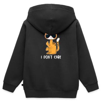 Katze Mietzekatze Hauskatze - Kinder Premium Organic Zip Hoodie - Schwarz - Hinten - AI Model Kid Male (0cm)
