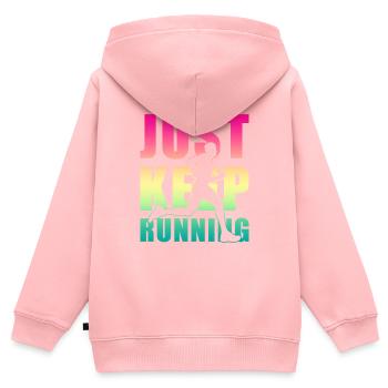 Jogging Jogger Gift - Kids Premium Organic Zip-up Hoodie - rose - Back - AI Model Kid Female (0cm)