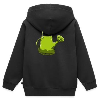 Gießkanne Gärtner Garten - Kinder Premium Organic Zip Hoodie - Schwarz - Hinten - AI Model Kid Male (0cm)
