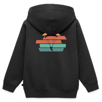 Paragleiten Gleitschirmfliegen Gleitsegeln Pilot - Kinder Premium Organic Zip Hoodie - Schwarz - Hinten - AI Model Kid Male (0cm)