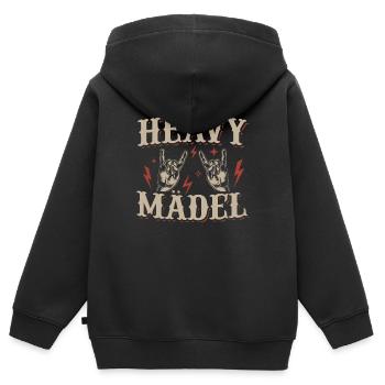 Heavy Mädel Heavy Metal Für Girls - Kinder Premium Organic Zip Hoodie - Schwarz - Hinten - AI Model Kid Male (0cm)