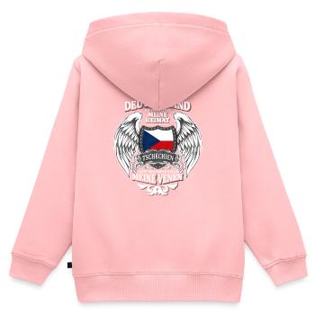 Tschechien - Kinder Premium Organic Zip Hoodie - Rosa - Hinten - AI Model Kid Female (0cm)