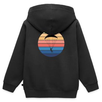 Paragleiten Gleitschirmfliegen Gleitsegeln Pilot - Kinder Premium Organic Zip Hoodie - Schwarz - Hinten - AI Model Kid Male (0cm)