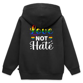 Lgbt - Kinder Premium Organic Zip Hoodie - Schwarz - Hinten - AI Model Kid Male (0cm)