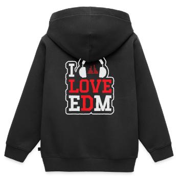 I Love Electro Dance Music EDM - Kinder Premium Organic Zip Hoodie - Schwarz - Hinten - AI Model Kid Male (0cm)