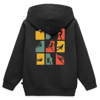 Rock Climbers Vintage Climbing Mountains Climber - Kids Premium Organic Zip-up Hoodie - black - Back - AI Model Kid Male (0cm)