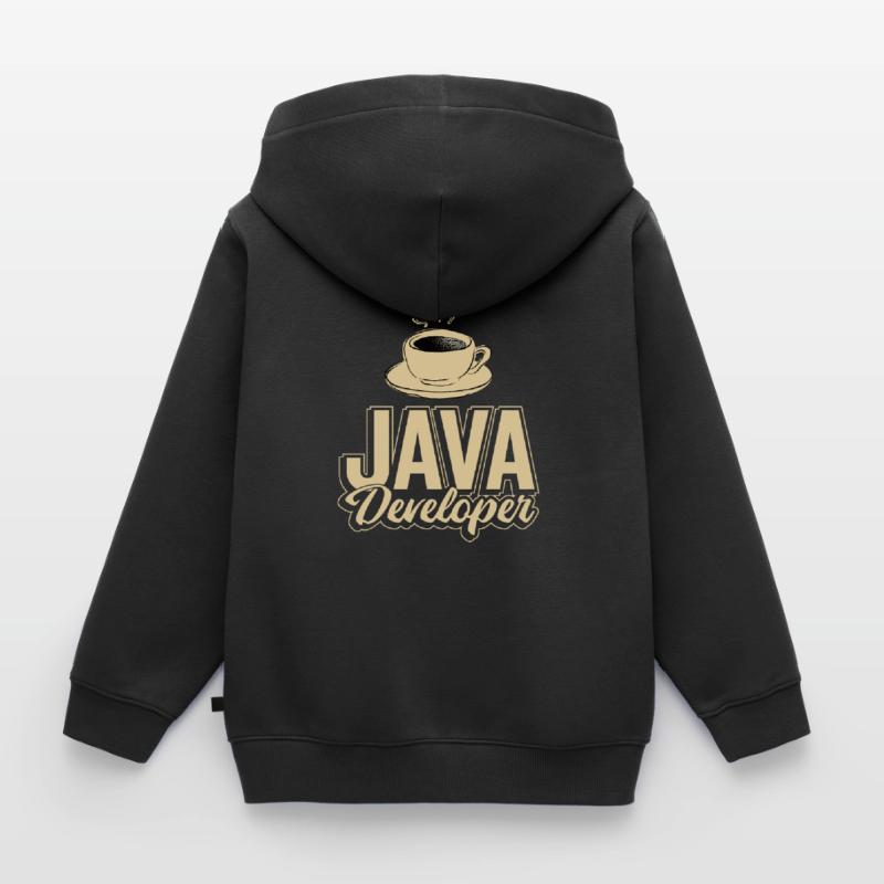 Café Java Developer Coffee Sweat Premium à capuche zippé enfant bio