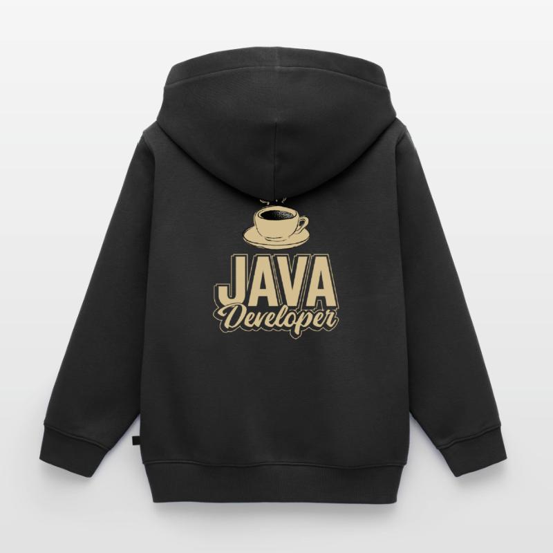 Café Java Developer Coffee Sweat Premium à capuche zippé enfant bio