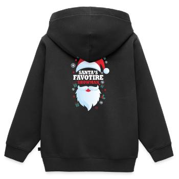Noël forain cadeau - Sweat Premium à capuche zippé enfant bio - noir - Dos - AI Model Kid Male (0cm)