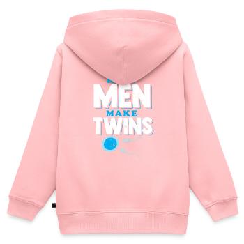 Real Men Make Twins Dad - Sweat Premium à capuche zippé enfant bio - rose - Dos - AI Model Kid Female (0cm)
