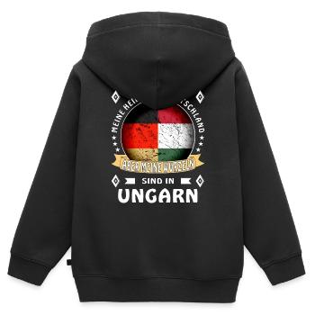 Heimat Deutschland Wurzeln - Kinder Premium Organic Zip Hoodie - Schwarz - Hinten - AI Model Kid Male (0cm)