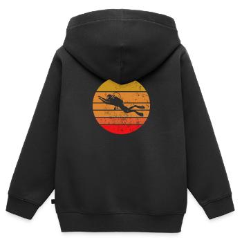 Tauchen Taucher Schnorcheln Tauchsport - Kinder Premium Organic Zip Hoodie - Schwarz - Hinten - AI Model Kid Male (0cm)