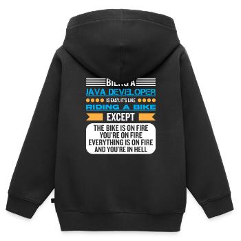 Java Developer - Kids Premium Organic Zip-up Hoodie - black - Back - AI Model Kid Male (0cm)