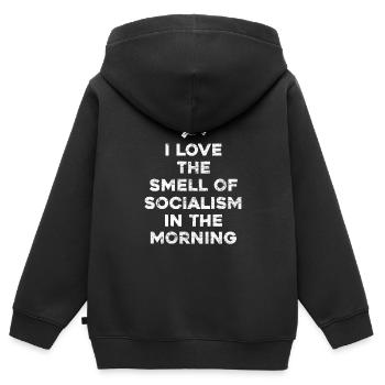 Sozialismus Spruch lustig - Kinder Premium Organic Zip Hoodie - Schwarz - Hinten - AI Model Kid Male (0cm)