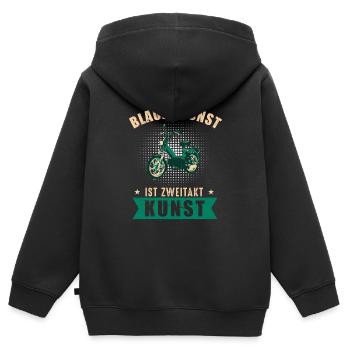 Maxi Moped Blauer Dunst Ist ZweiTakt Kunst - Kinder Premium Organic Zip Hoodie - Schwarz - Hinten - AI Model Kid Male (0cm)