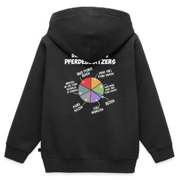 Das Leben eines Pferdebesitzers - Kinder Premium Organic Zip Hoodie - Schwarz - Hinten - AI Model Kid Male (0cm)