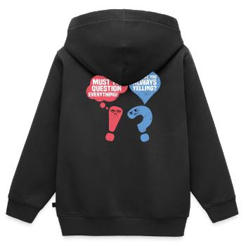 Grammaire anglaise drôle - Sweat Premium à capuche zippé enfant bio - noir - Dos - AI Model Kid Male (0cm)