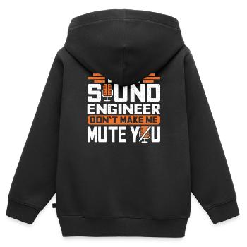 Technicien de son Sound Audio Engineer - Sweat Premium à capuche zippé enfant bio - noir - Dos - AI Model Kid Male (0cm)