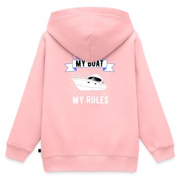 Boot Regatta . Motorboot Motoryacht . Yacht Segeln - Kinder Premium Organic Zip Hoodie - Rosa - Hinten - AI Model Kid Female (0cm)