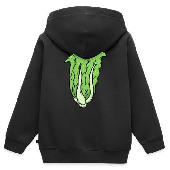 Kohl Gemüse - Kinder Premium Organic Zip Hoodie - Schwarz - Hinten - AI Model Kid Male (0cm)