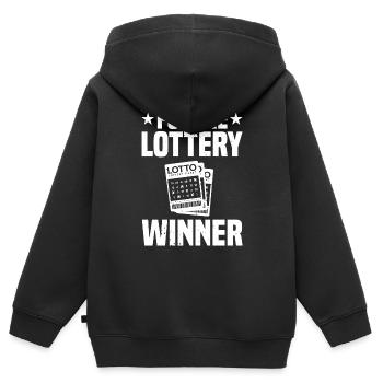 Lotto Gewinner Geschenk Lottozahlen Spieler - Kinder Premium Organic Zip Hoodie - Schwarz - Hinten - AI Model Kid Male (0cm)